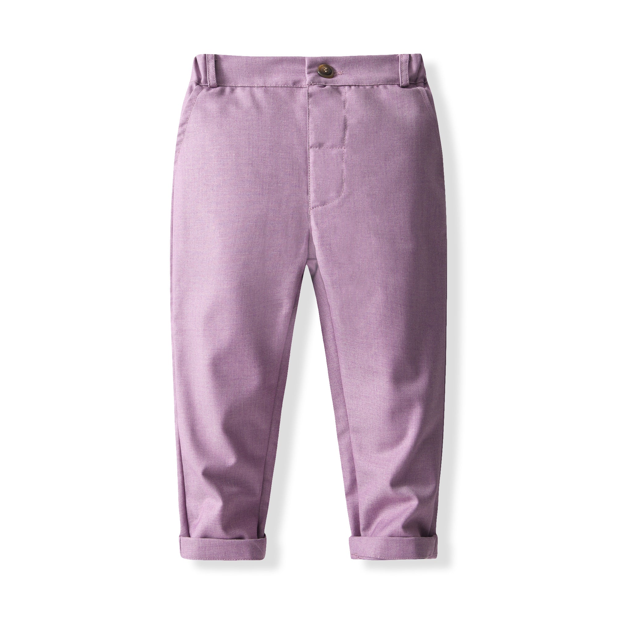 Boys Purple & White Striped Pure Cotton Shirt with Trousers