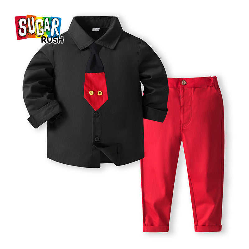 Boys Pure Cotton Shirt With Trousers