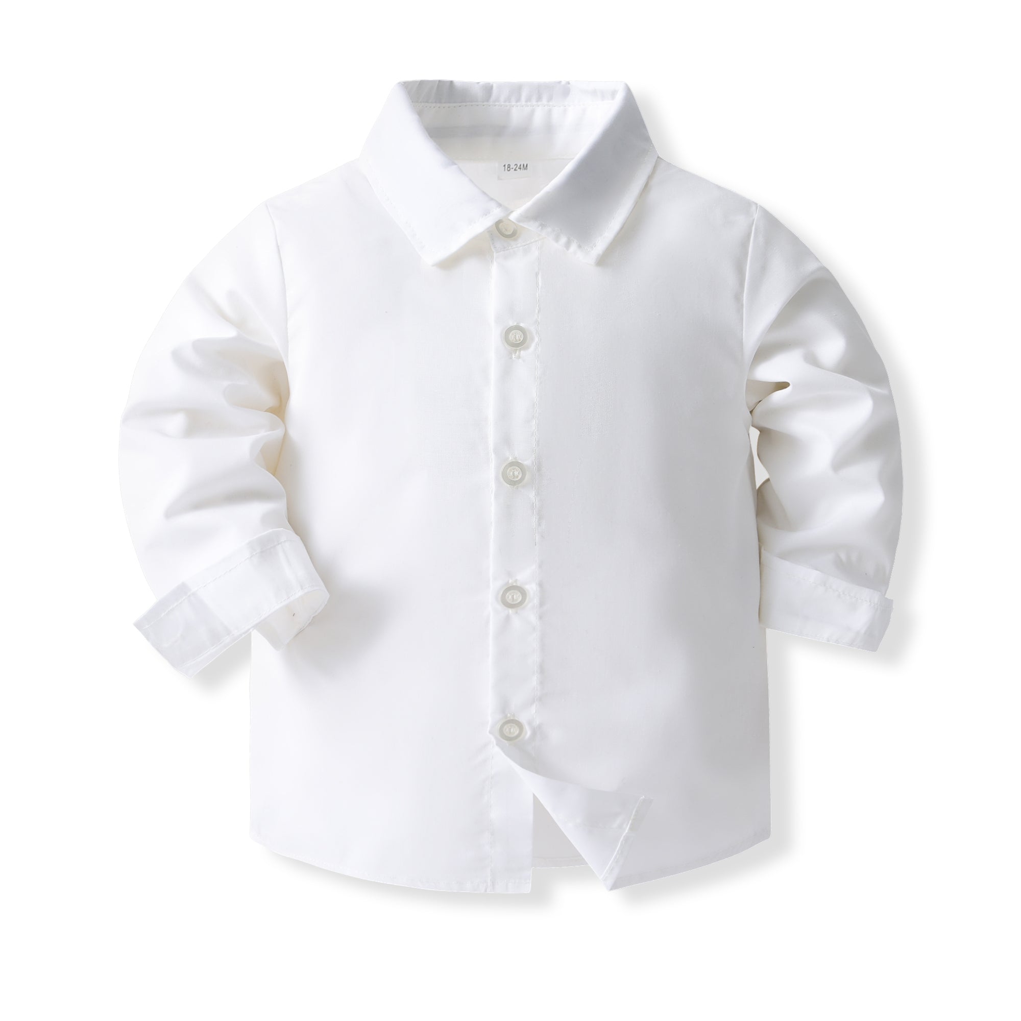 Boys White & Red Shirt Collar Shirt with Trousers