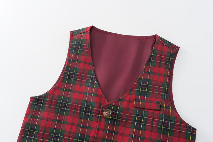 Boys Checked Pure Cotton Four Piece Suit
