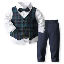 Boys Checked Shirt with Trousers