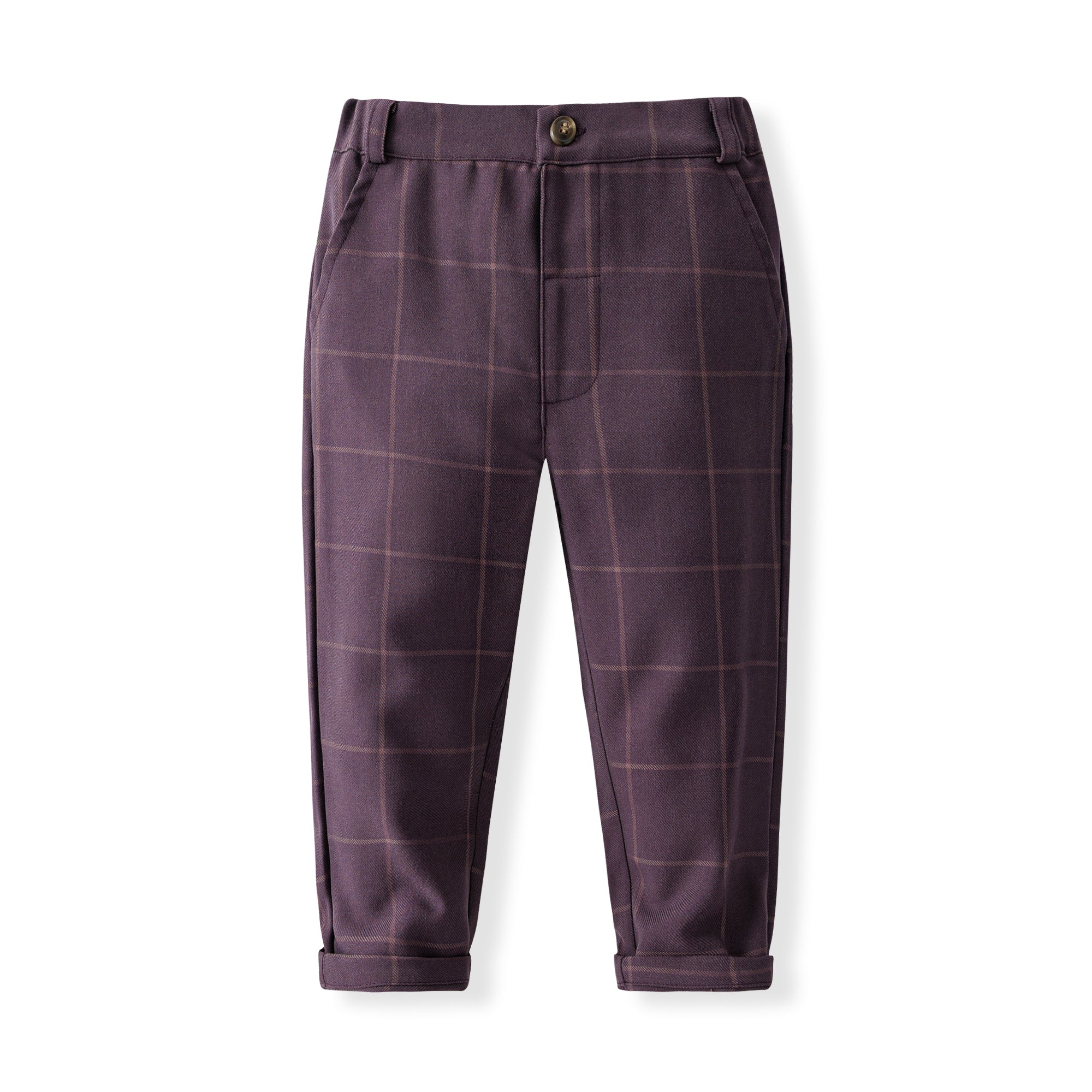 Boys Checked Pure Cotton Three Piece Suit