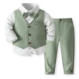 Boys Cotton Three Piece Suit