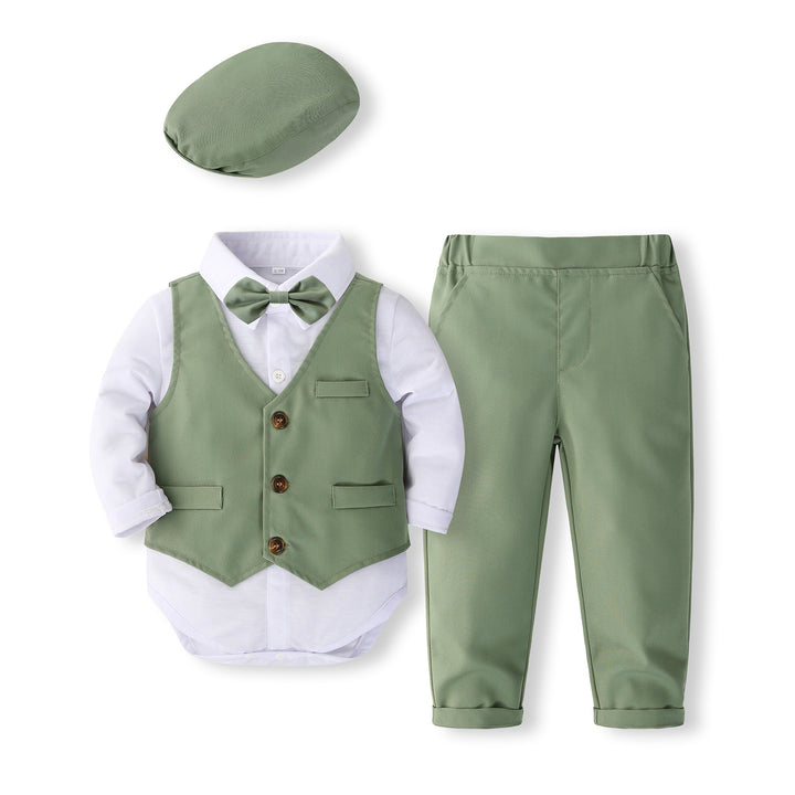 Boys Shirt And Trousers With Waistcoat Suit Set