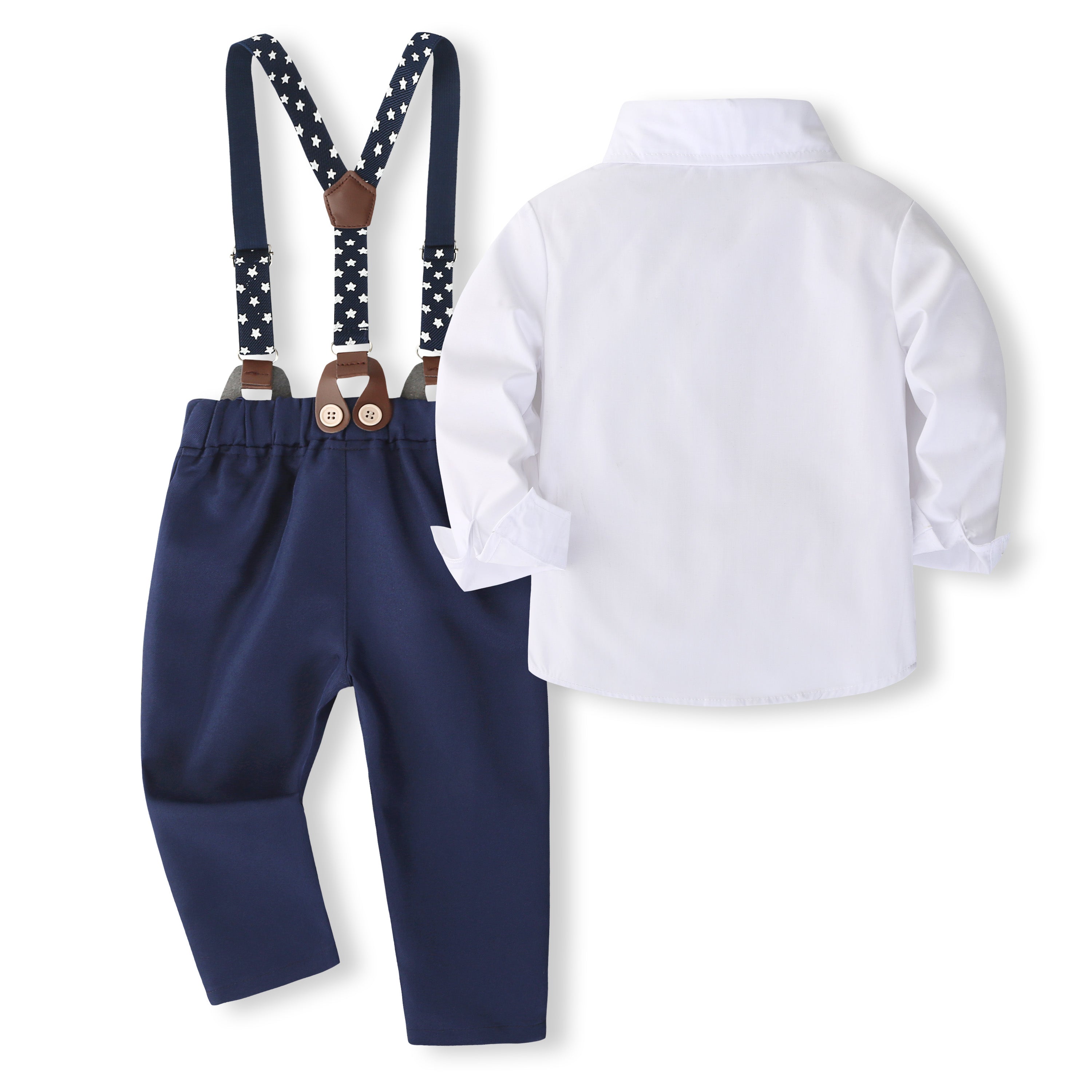 Boys White & Blue Shirt with Trousers