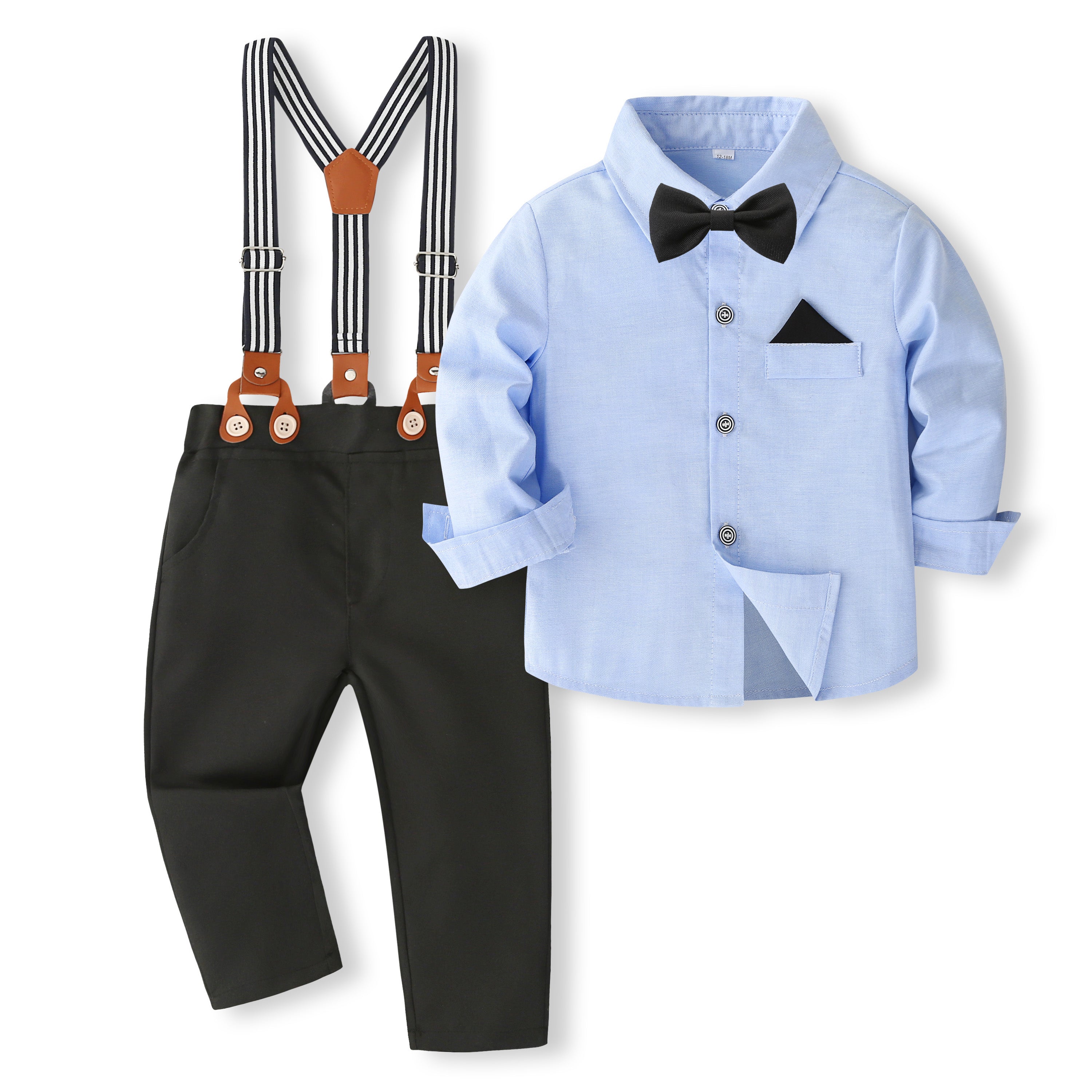 Boys Blue & Black Shirt with Trousers