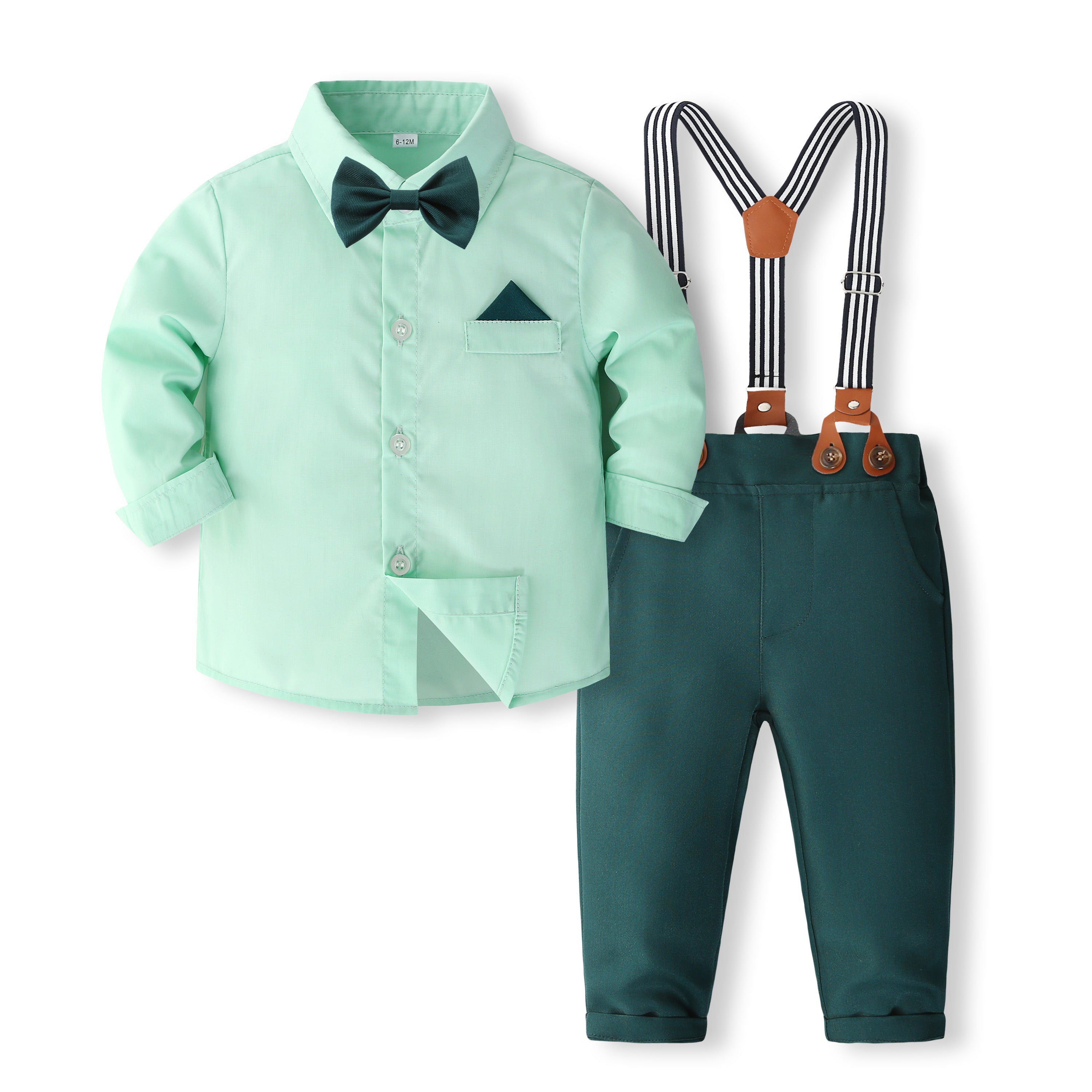 Boys Long Sleeves Pure Cotton Shirt With Trousers