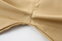 Boys Khaki & Blue Shirt Collar Checked Shirt with Trousers