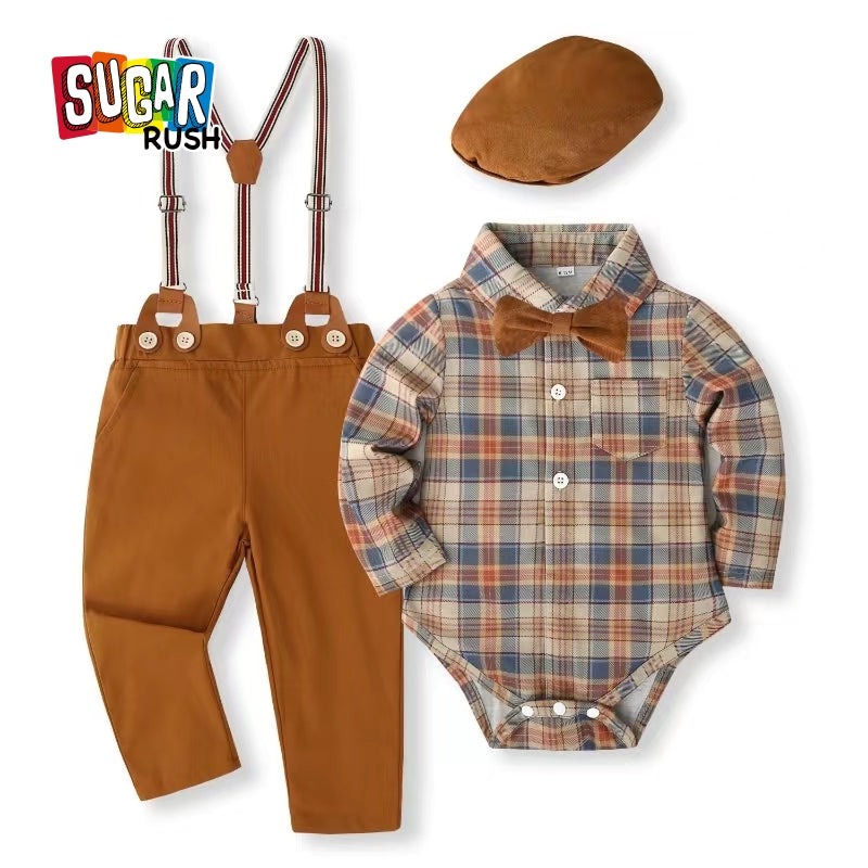 Boys Checked Shirt with Trouser