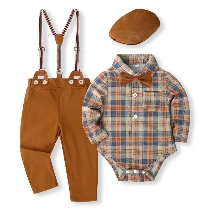 Boys Checked Shirt with Trouser