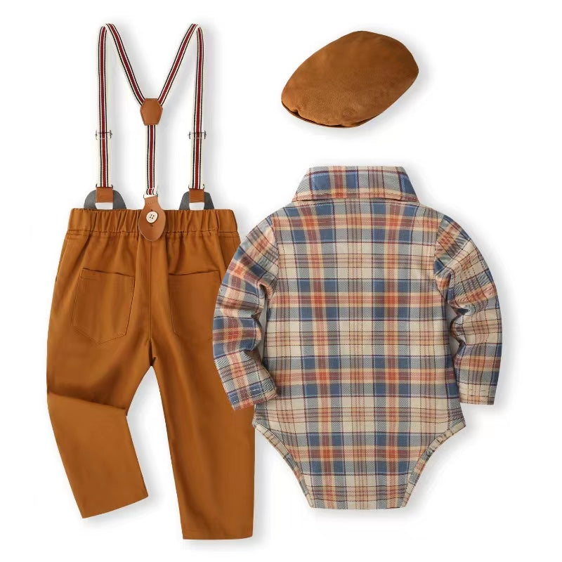 Boys Checked Shirt with Trouser
