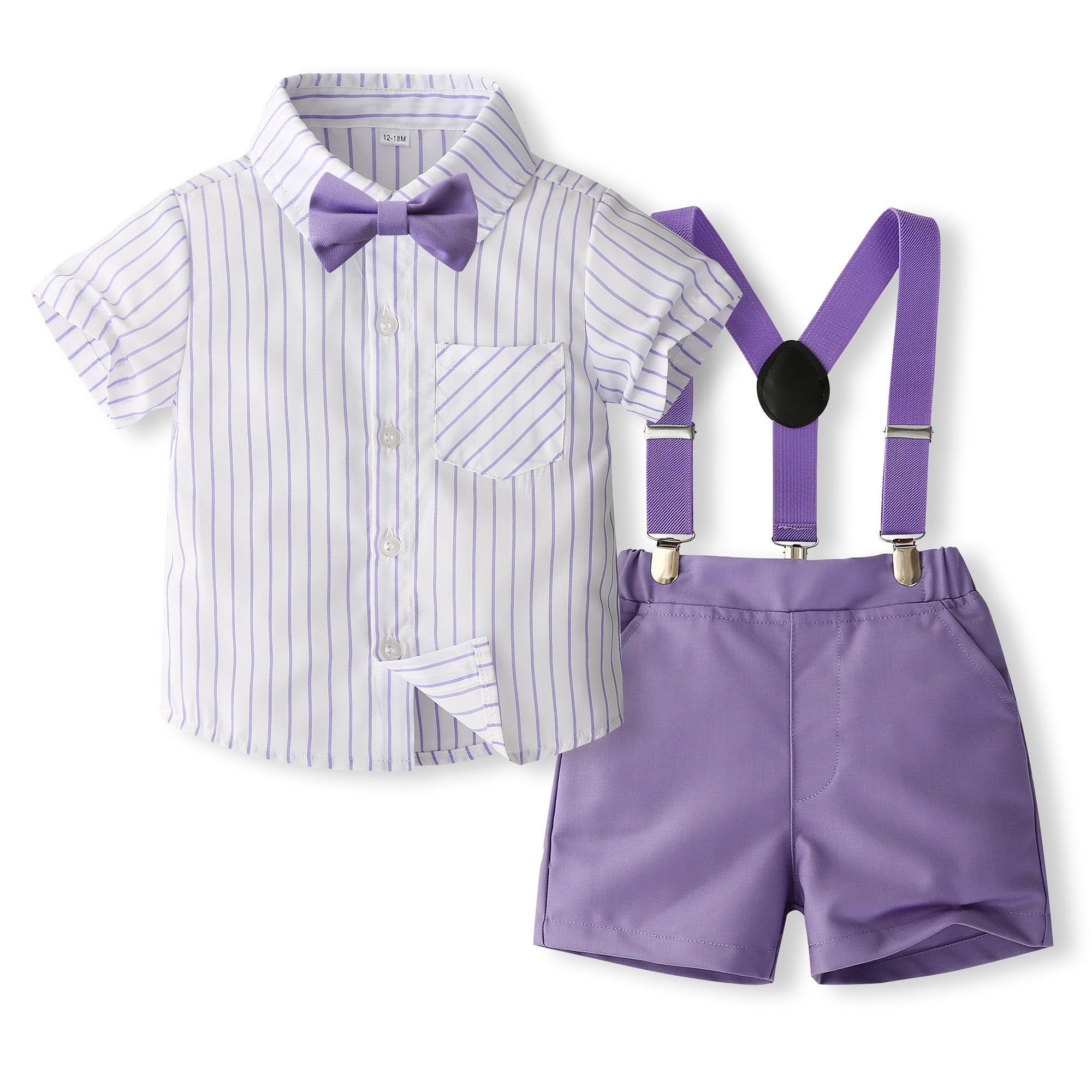 Boys Striped Pure Cotton Three Piece Suit