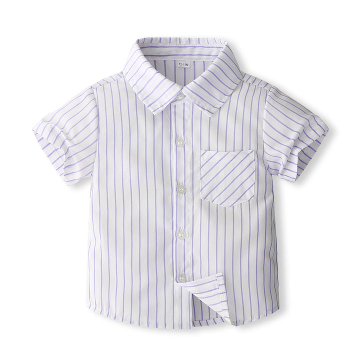 Boys Striped Pure Cotton Three Piece Suit