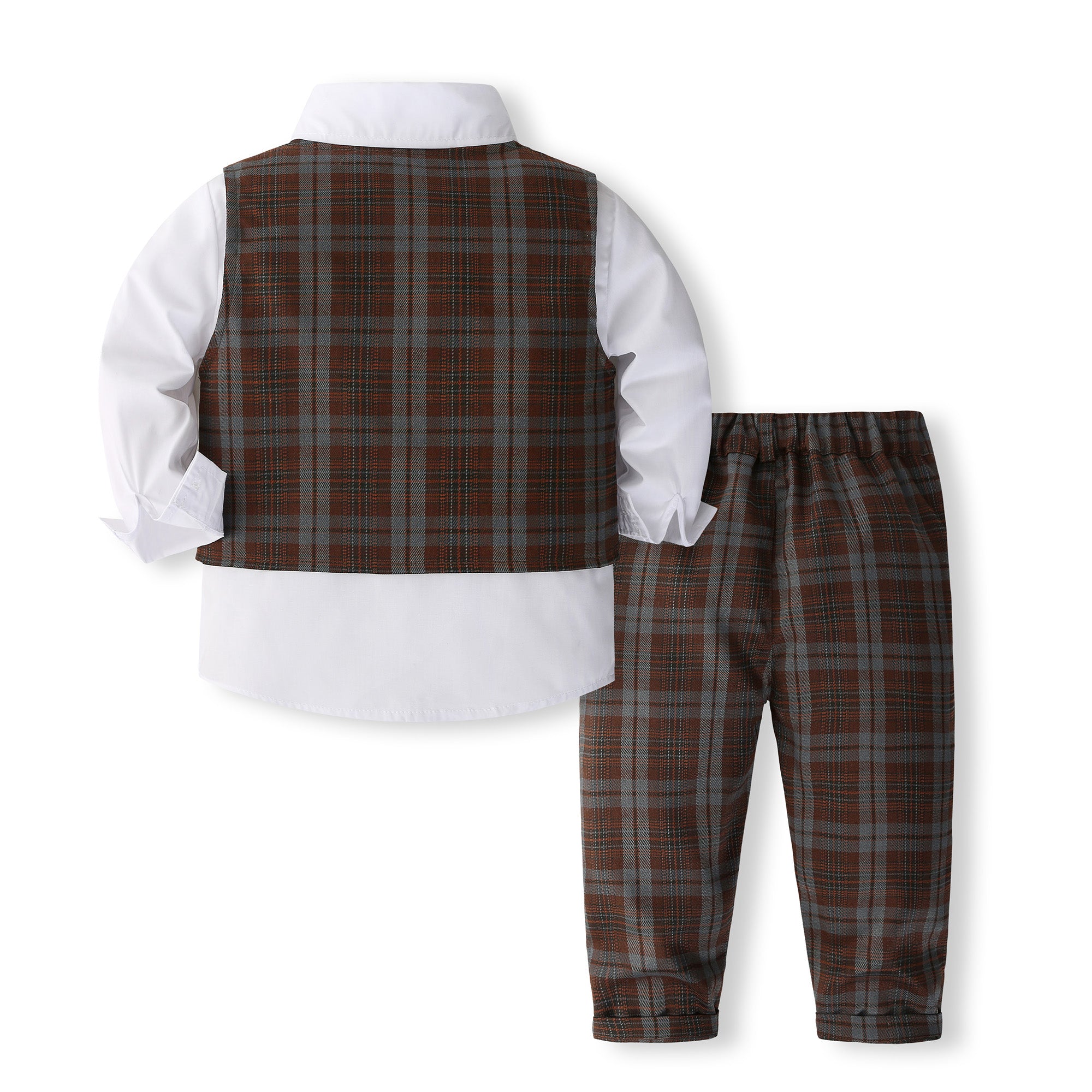 Boys Checked Pure Cotton Four Piece Suit