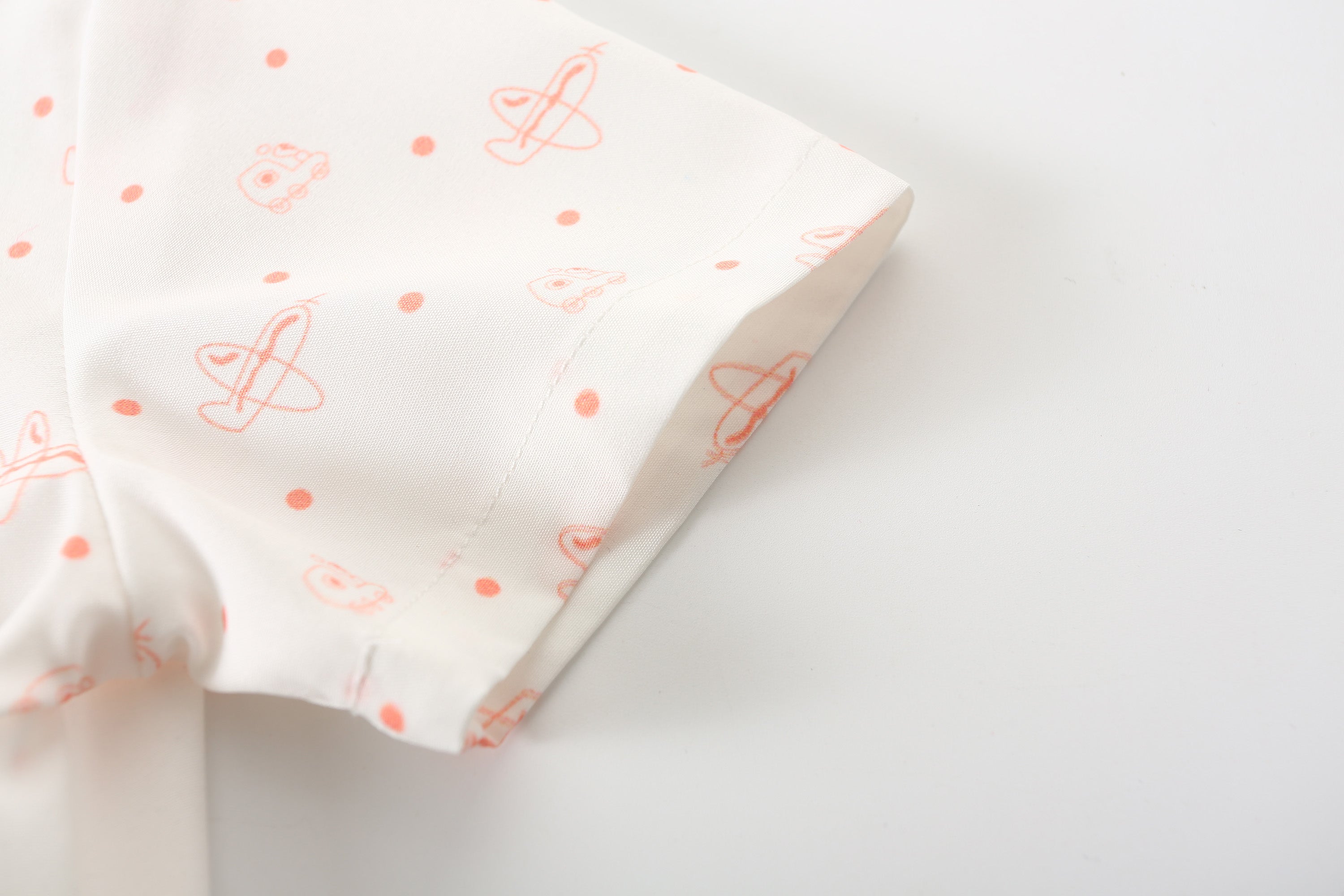 Boys Orange & White Shirt Collar Printed Shirt with Shorts