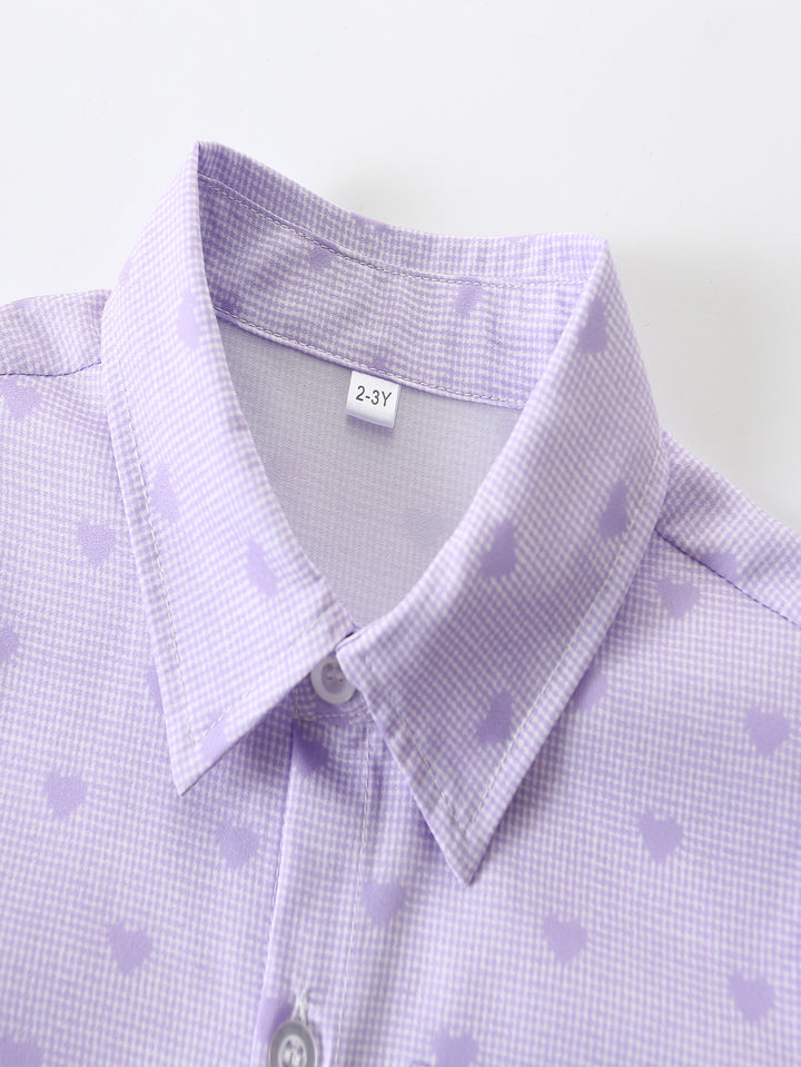 Boys Printed Pure Cotton Shirt With Shorts With Bow
