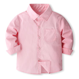 Boys Pure Cotton Shirt With Trouser & Suspenders