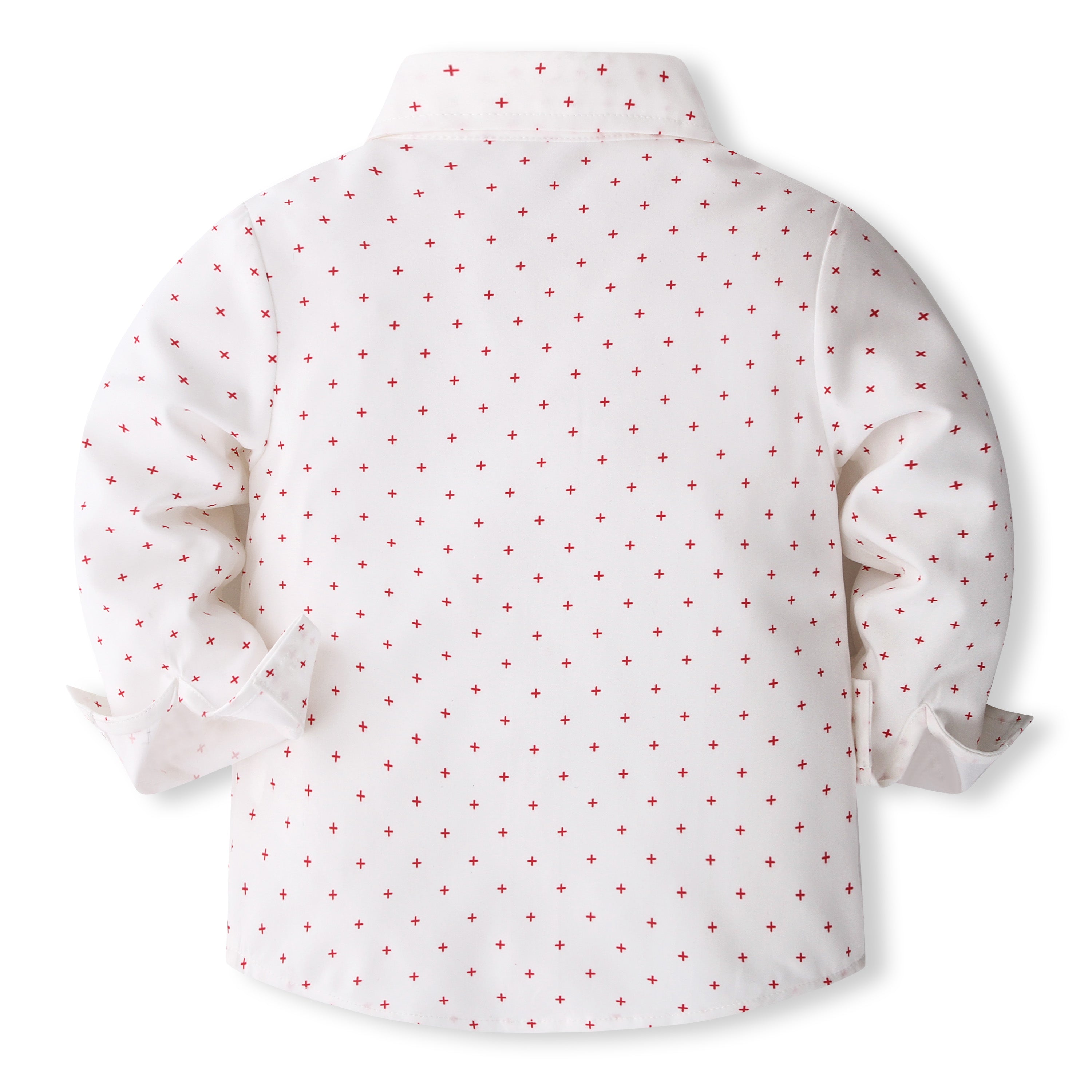 Boys Printed Pure Cotton Shirt With Trousers And Suspenders