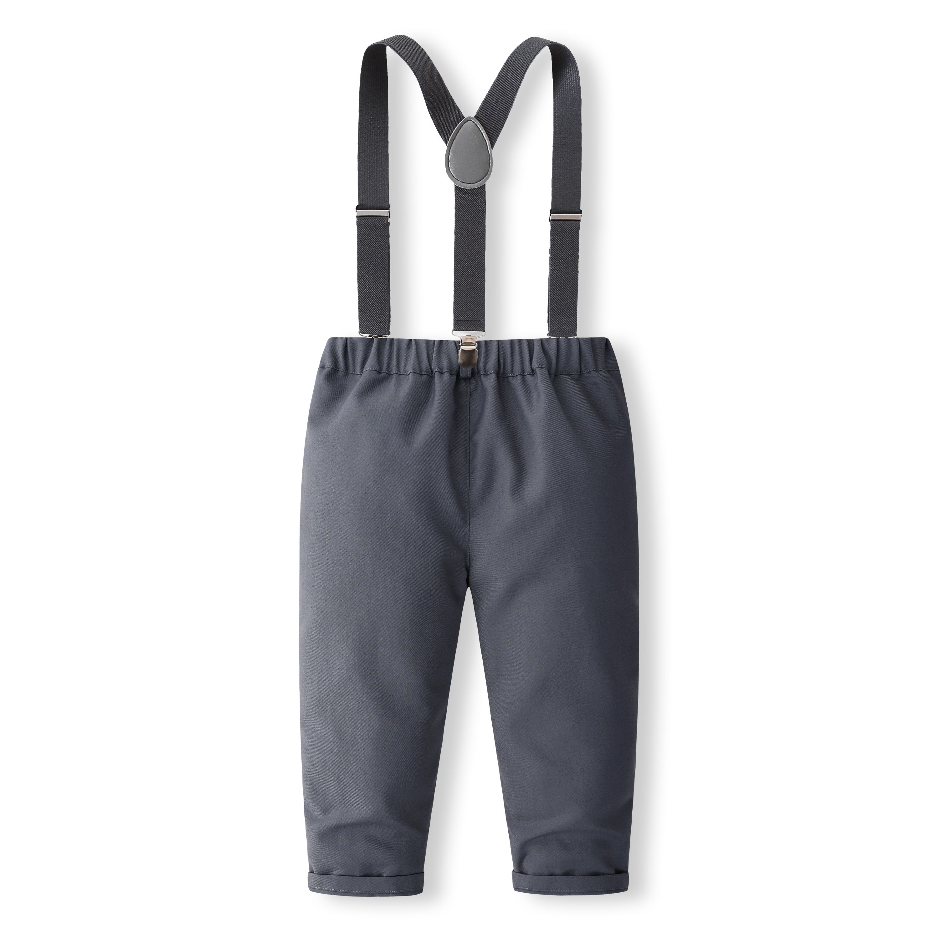 Boys Pure Cotton Shirt With Trousers And Suspenders