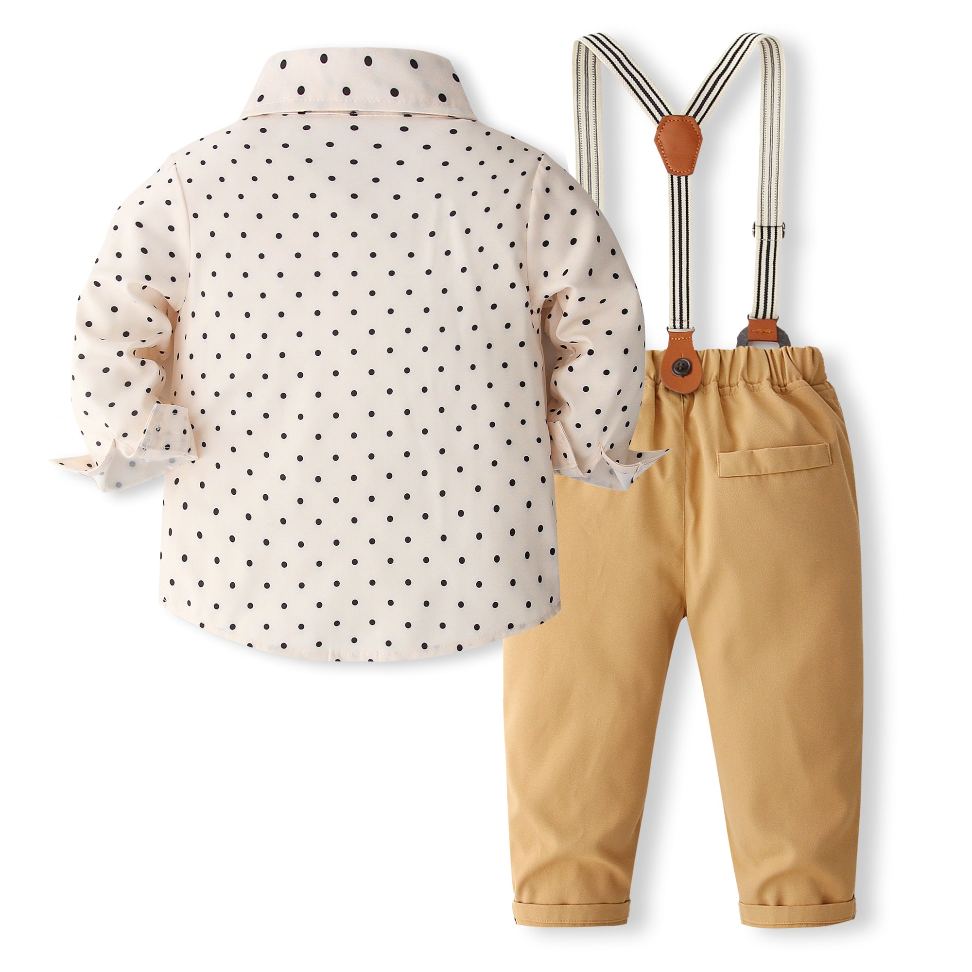 Boys Printed Pure Cotton Shirt With Trousers And Suspenders