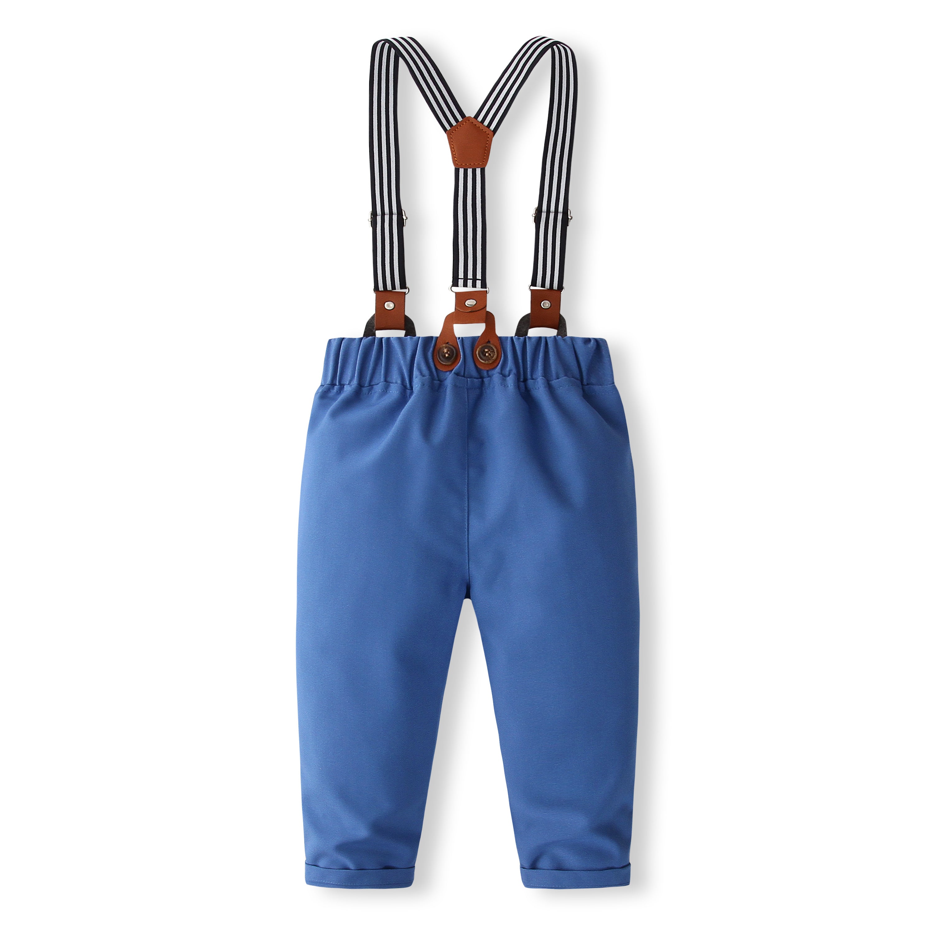 Boys Printed Pure Cotton Shirt With Trouser & Suspenders