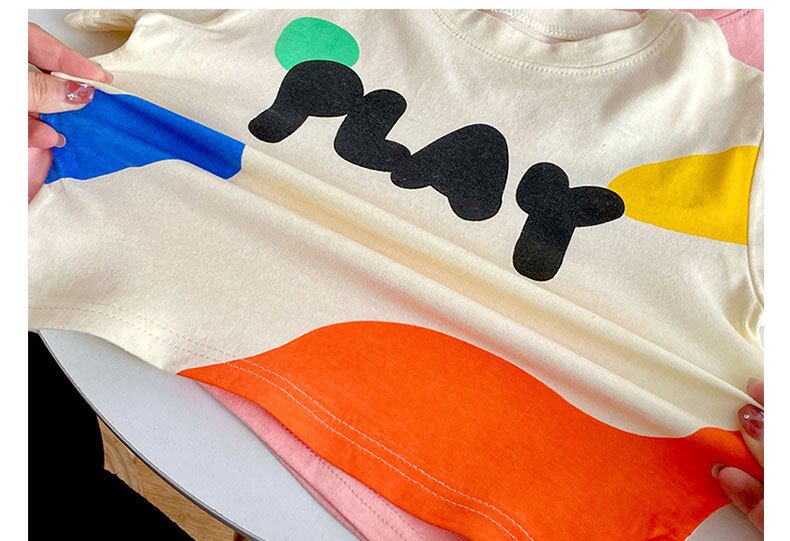 Boys Printed Round Neck Short Sleeves Cotton T-shirt