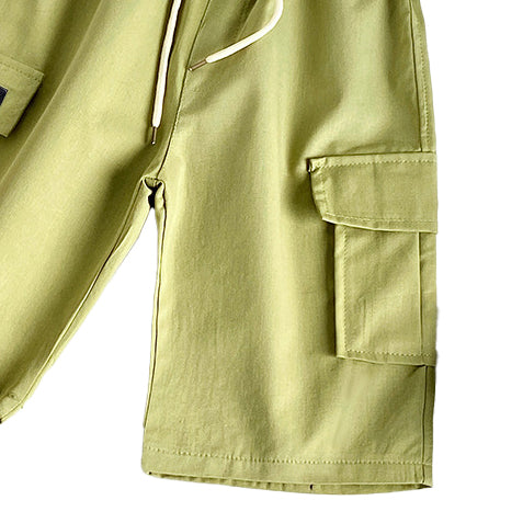 Boys Loose Fit High-Rise Cotton Cargo Shorts