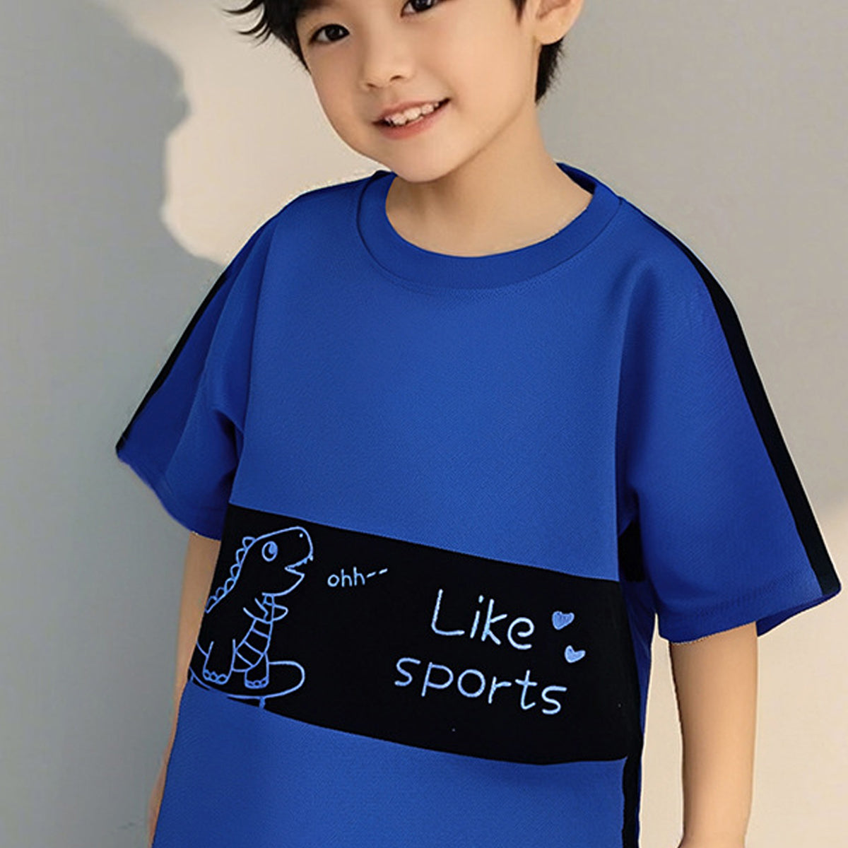 Boys Printed Short Sleeves T-shirt With Shorts