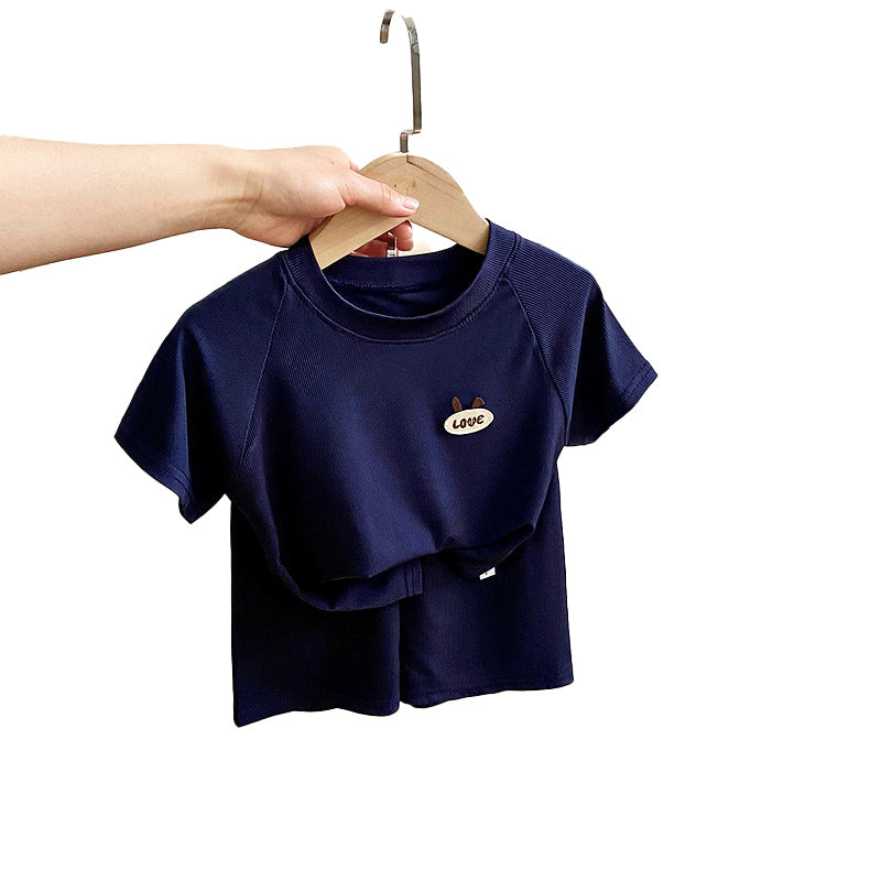 Navy Blue Boys T-shirt with Shorts