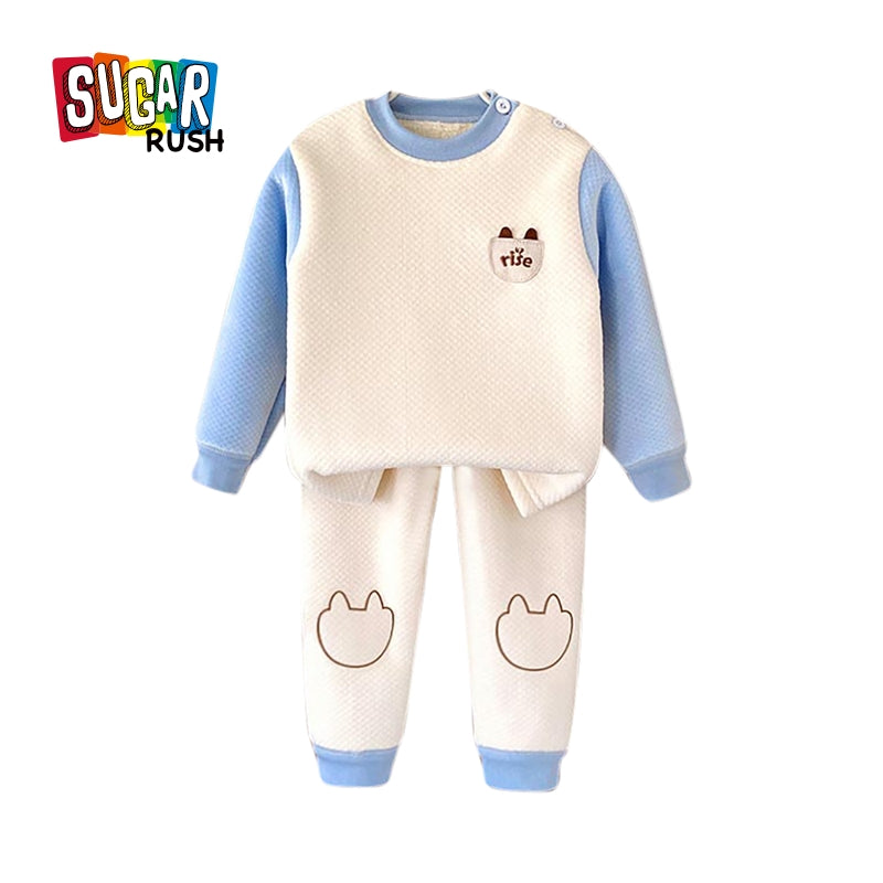 Boys Self Design Sweatshirt with Joggers