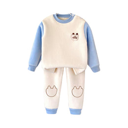 Boys Self Design Sweatshirt with Joggers