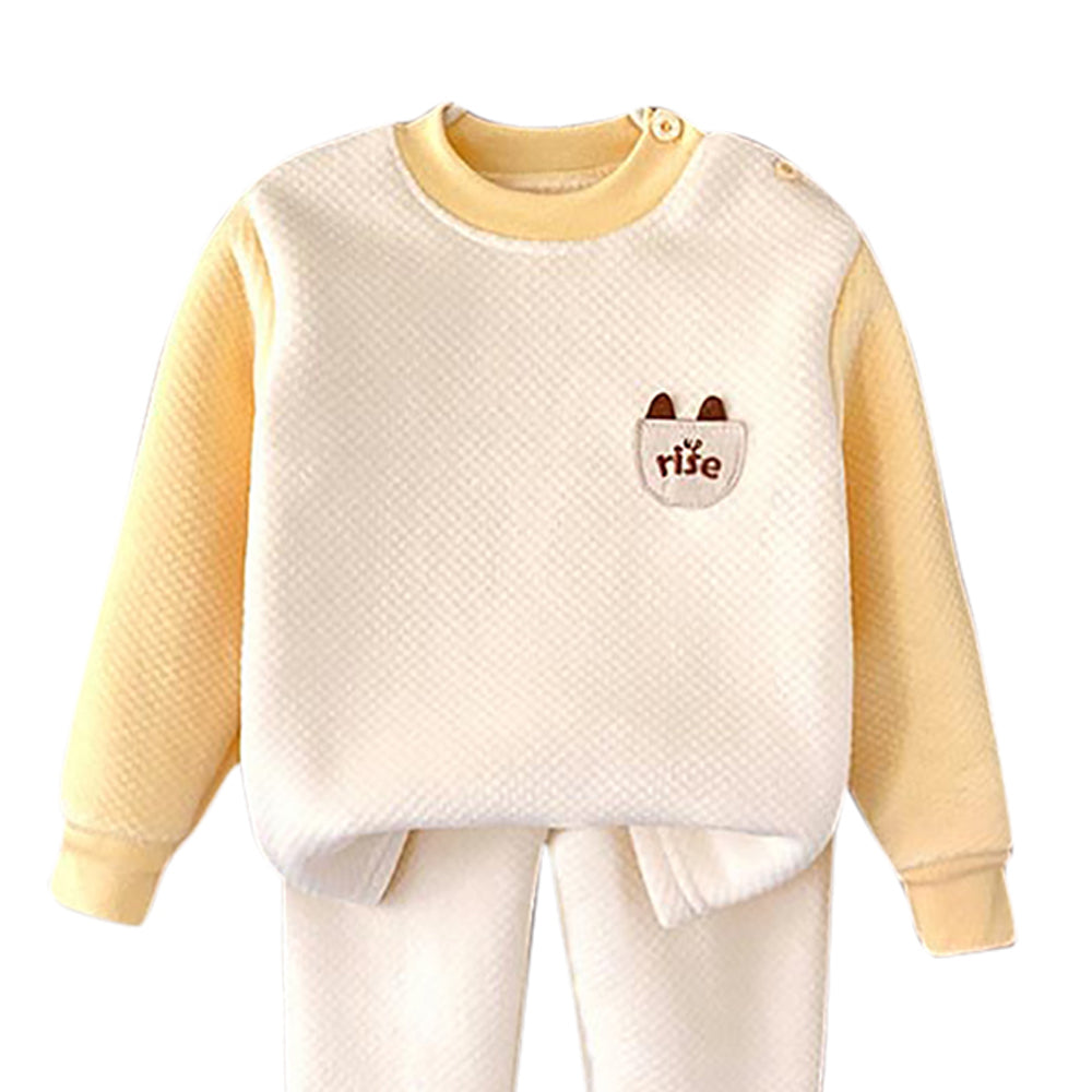 Boys Self Design Round Neck Long Sleeves T-Shirt With Jogger