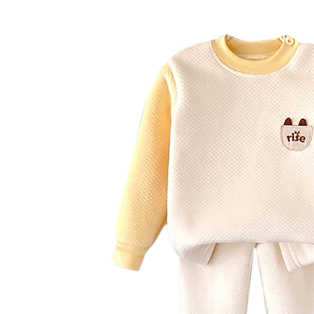 Boys Self Design Round Neck Long Sleeves T-Shirt With Jogger