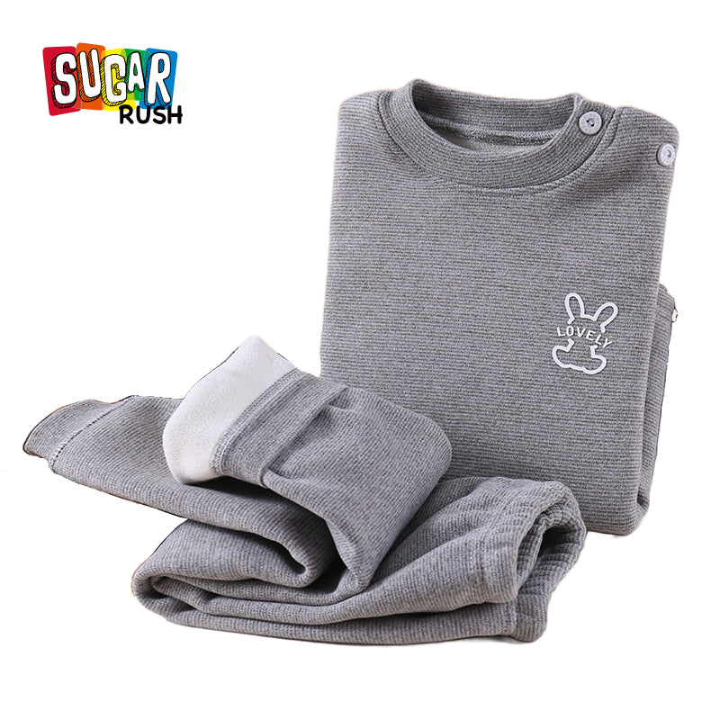 Boys Grey Self Design T-shirt with Pyjamas