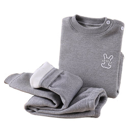 Boys Grey Self Design T-shirt with Pyjamas
