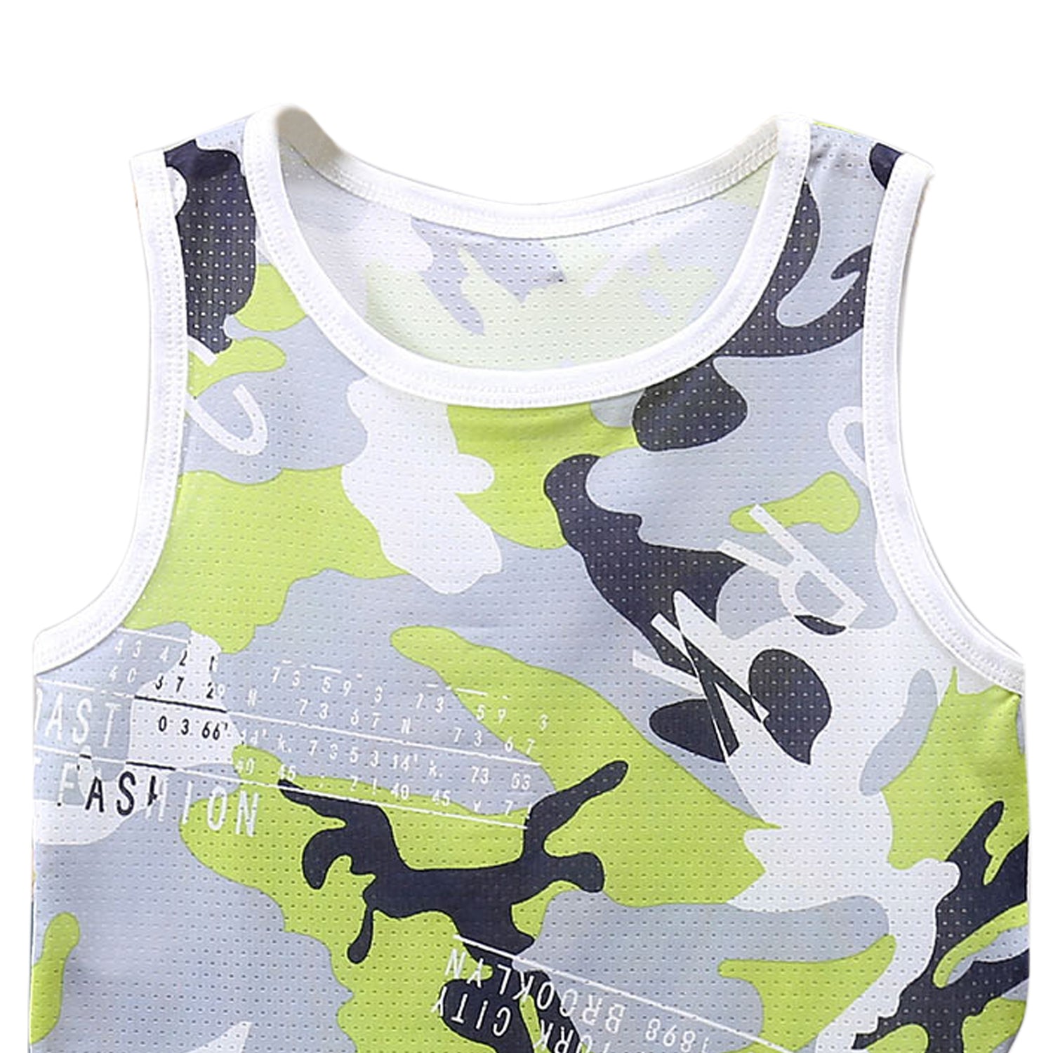 Boys Green Printed Top with Shorts
