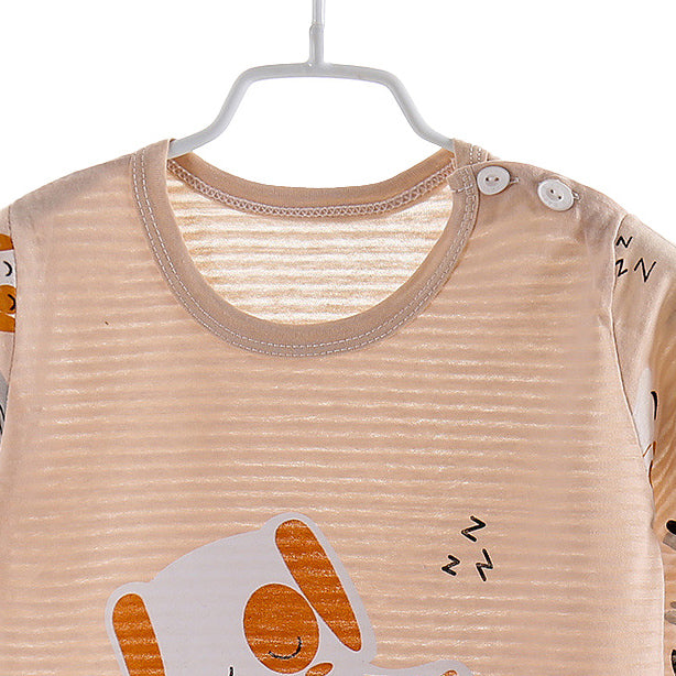 Boys Orange Graphic Printed Night Suit