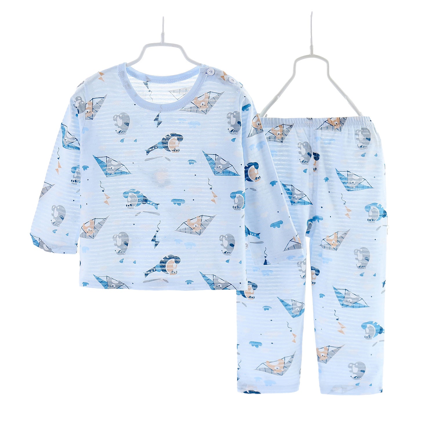 Boys Blue Comic Printed Cotton Night suit