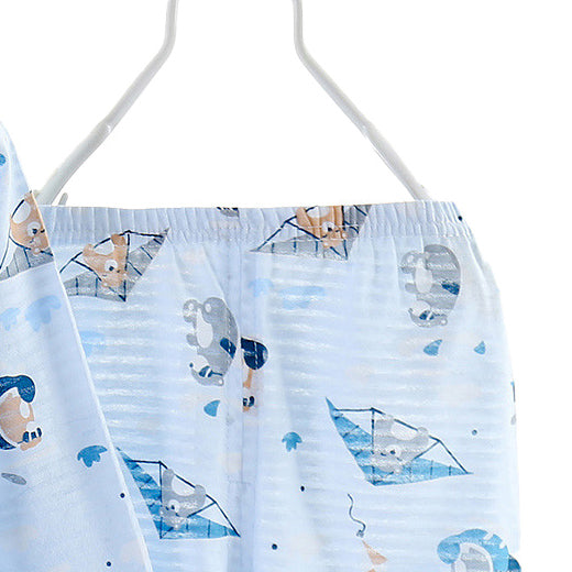 Boys Blue Comic Printed Cotton Night suit
