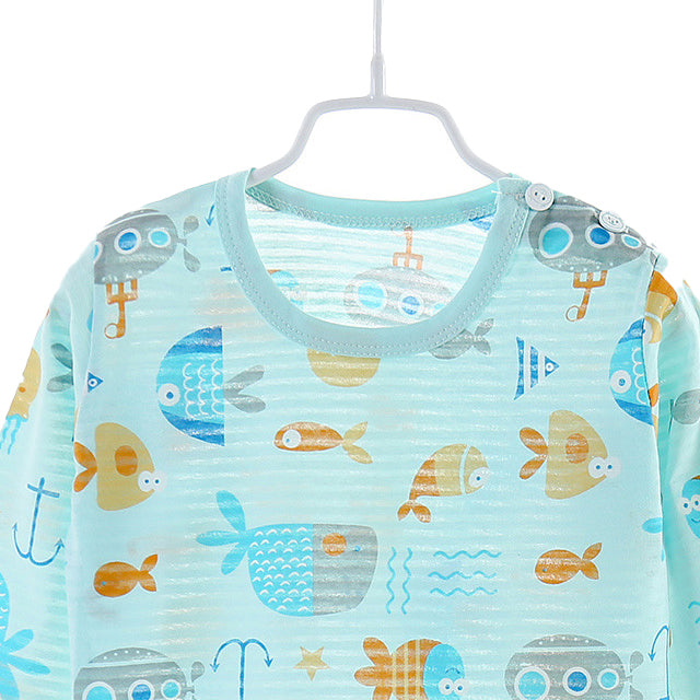 Boys Blue Conversational Printed Night Suit