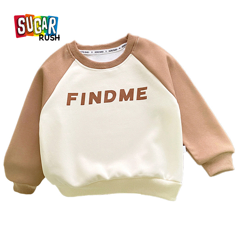 Boys Beige & Off White Typography Printed Pullover