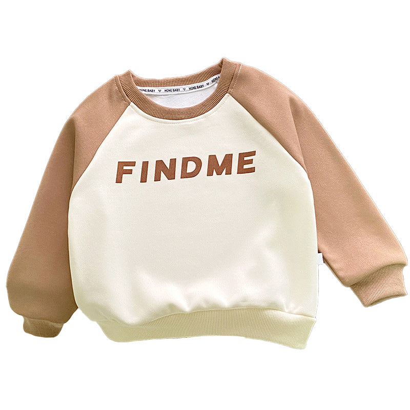 Boys Beige & Off White Typography Printed Pullover