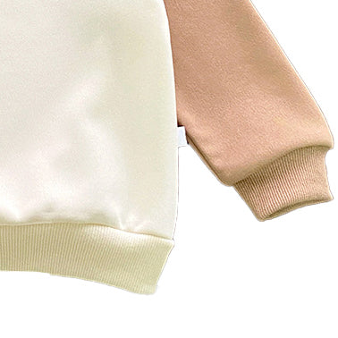 Boys Beige & Off White Typography Printed Pullover
