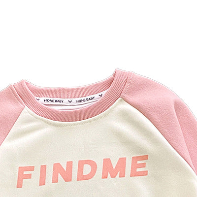 Girls Pink Typography Printed Sweatshirt
