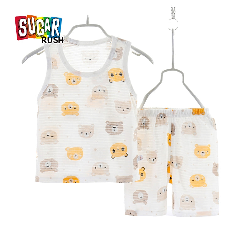 Yellow Infant Boys Printed Top with Shorts