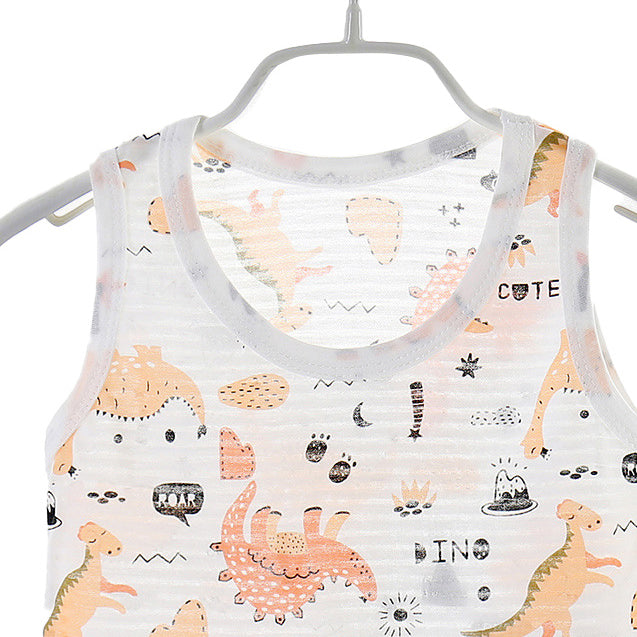 Orange Coloured Infant Boys Printed Top with Shorts