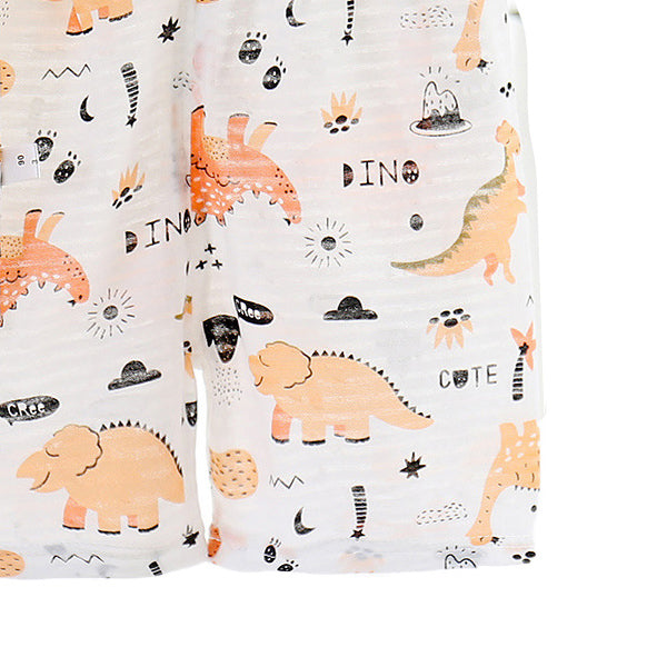 Orange Coloured Infant Boys Printed Top with Shorts