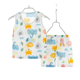 Green Boys Printed T-shirt with Shorts