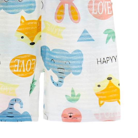 Green Boys Printed T-shirt with Shorts