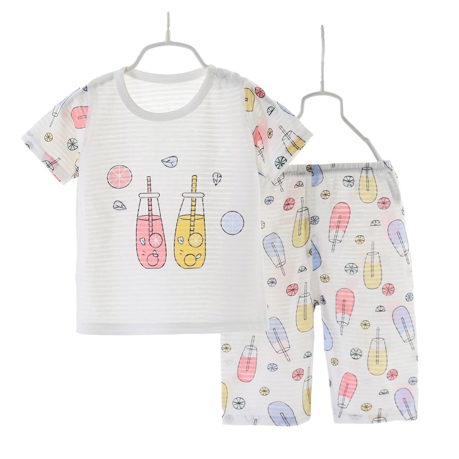 White Boys Printed Top with Shorts